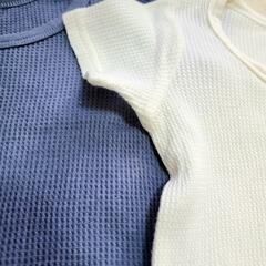 春夏物 半袖ボディスーツ　ロンパース 2枚セット　メッシュ　70㎝　西松屋の画像