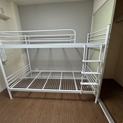 パイプ2段ベッド(白)