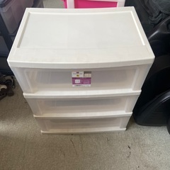 K2504-630 衣装ケース 3段 ホワイト キズ汚れ有り
