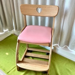 【美品】カリモク 学習椅子 ピンク ハート カリモク家具 イス ...