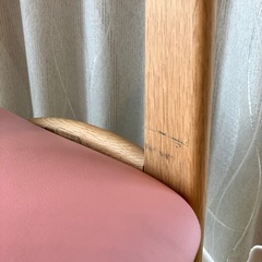 【美品】カリモク 学習椅子 ピンク ハート カリモク家具 イス いす 椅子 天然木 ナチュラル 子供 karimokuの画像