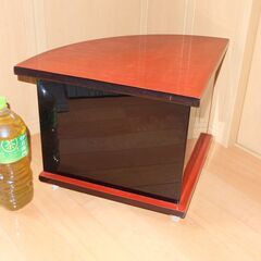 漆塗り コーナーラック テレビ台 キャスター付き 飾り棚 和風 モダン 和室の画像