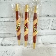 P020 寄木細工 木製ペンスタンド&ノック式ボールペン3本 ペン立て 小物入れ 伝統工芸 郷土玩具の画像