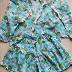 浴衣　女の子　110　キティちゃんとはらぺこあおむし柄