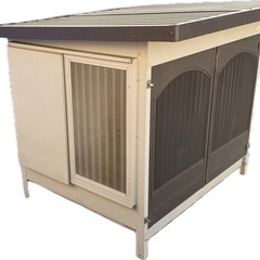 TYワンワンハウス 田窪工業所 犬小屋 犬舎 W1500 D127 H122.5 大型犬 中型犬 屋外 スチール ペットハウス■兵庫県姫路市から A25-128の画像