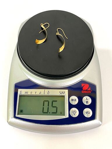 K14 フックピアス 585刻印 0.5g 螺旋 ねじり スクリュー ツイスト アクセサリー 貴金属 軽量 おしゃれ