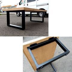 コーヒーテーブル 木天板×アイアン 幅：約100㎝ ローテーブル 家具 カフェ 札幌市 中央区 南12条の画像