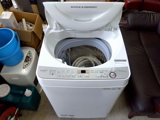 美品！ SHARP 7.0kg 全自動洗濯機 ES-GE7C-W 2019年製 シャープ 洗濯機 7㎏ 家電 札幌市 中央区 南12条