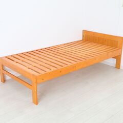 【新品】天然木すのこベッド シングルベッド ブラウン お客様組立...