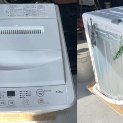 A25★ヤマダセレクト★7kg洗濯機 YWM-T70H1 2021年 ホワイト W56.5cm シンプル かんたん操作 1~2人用 まとめ洗いの画像