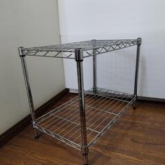 メタルラック   2段     幅60×奥行34.5×高47.5cm  アジャスト脚付き スチールラック  の画像