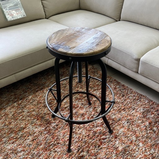 中古美品　インダストリアル　アイアンチェア　スツール　高さ調整可能　公田店