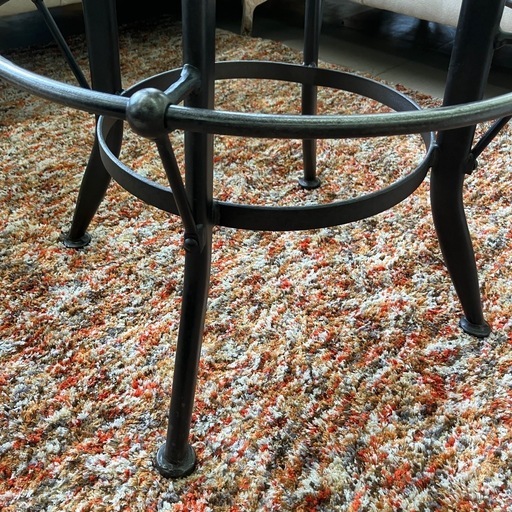 中古美品 インダストリアル アイアンチェア スツール 2個ペア 高さ調整