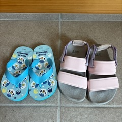 （お取引き中）16㎝/17㎝　サンダル 2足の画像