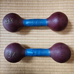 無料　鉄アレイ　３kg　２個