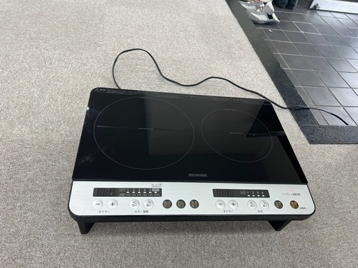 アイリスオーヤマ　2口IHコンロ　　2020製　　IHK-W12SP-B 保証有り