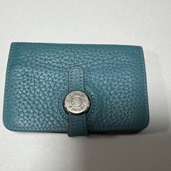 HERMES 青緑 レザー カードケース