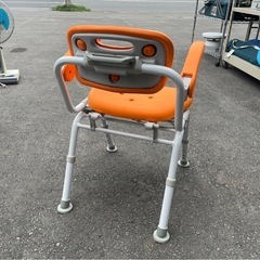 パナソニック シャワーベンチ シャワーチェア バスチェア 椅子 ワンタッチ 折りたたみ 高さ調整 背付き 介護 お風呂 PN-L41821 オレンジ 中古品 ③の画像
