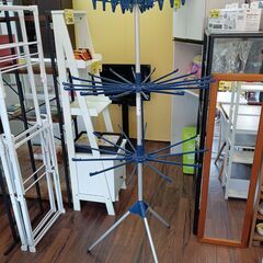 室内物干しスタンド　ブルー　青　サイズ（約）幅70×奥70×高1...