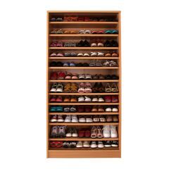 限定1点【新品】ルーバー引き戸シューズラック ハイタイプ 幅90cm ナチュラル 収納 玄関の画像