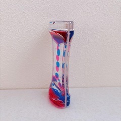 【新品】　液体砂時計 オイル砂時計 おもちゃ オイルモーション　ブルー　ピンク　リキッドモーション おもちゃ 置物 癒し 単品　1個　知育の画像