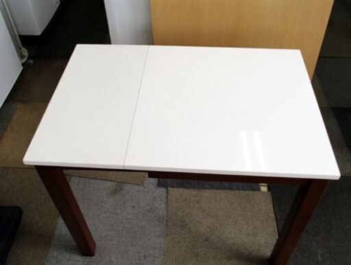 2人掛けダイニングセット  バタフライ 幅60-90㎝ 奥60×高70cm 木製 茶×白 こ  食卓セット 札幌 北20条