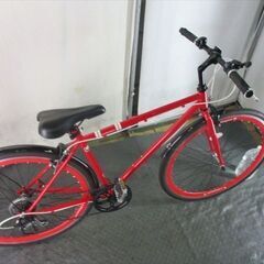 E246★　15800円★整備済み スポーツ中古自転車 美品　レッド　６段変速【クロスバイク】の画像