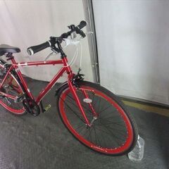 E246★　15800円★整備済み スポーツ中古自転車 美品　レッド　６段変速【クロスバイク】の画像