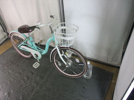 E251☆ 10000円☆整備済み 中古子供自転車 グリーン LEDダイナモライト