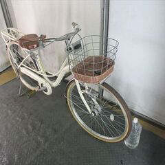 E254　★14800円★整備済み 中古子供自転車 アサヒ　アイボリー　LEDオートライト【24インチ 】 の画像