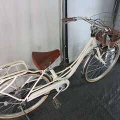 E254　★14800円★整備済み 中古子供自転車 アサヒ　アイボリー　LEDオートライト【24インチ 】 の画像