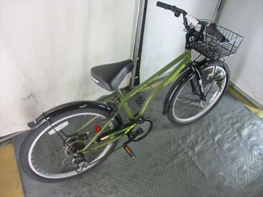 E255　★14800円★整備済み 中古子供自転車 アサヒ　ドライド　グリーン　６段変速【24インチ 】