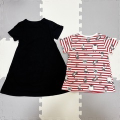 〈97〉ベビー服　ひつじのショーン　半袖Tシャツ＆ワンピース2点セット　100の画像