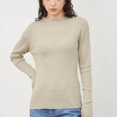 【美品】Mila Owen ハイネックシアーリブニットトップス【手洗い可能】の画像