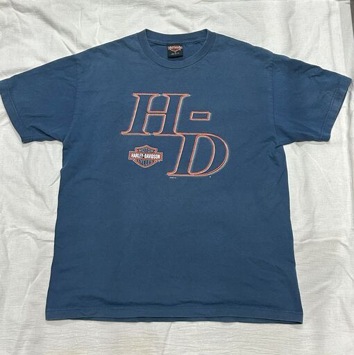 ハーレーダビッドソン ノースリーブ プリントTシャツ 2XL ブルー