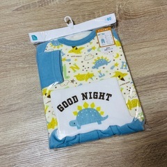 【新品】恐竜 きょうりゅう ベビー パジャマ 裏起毛 長袖 80の画像