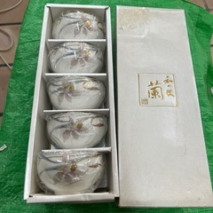 保谷謹製 HOYA CHINA CORP 蘭 湯呑揃 5客セット...