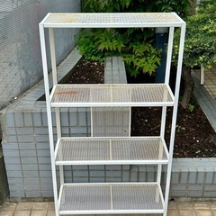 IKEAシェルフ　ベランダ　植物　棚