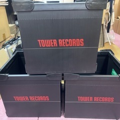 タワレコ、レコード収納、折りたたみコンテナ3個まとめてセットの画像