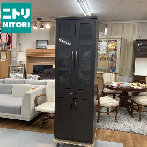 S269 ⭐ NITORI ニトリ 食器棚 スリムタイプ CAPAIN コパン 幅60cm USED