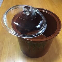 漬物容器　2号　陶製　ガラス蓋付の画像