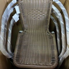 【ご成約】
93a 【開封品・未使用品】ラタン調 ガーデンチェ チェア 椅子 アウトドア 約520x590x740mm 座面の高さ約.410mm TAN-721 4脚セット y042503a の画像
