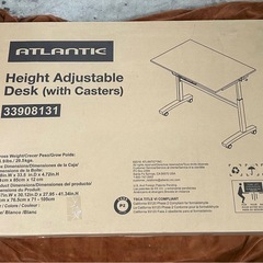94a アトランティック(Atlantic) スタンディングデスク ホワイト 一体型 デスクトップ キャスターホイール  PN33908131 y042504aの画像
