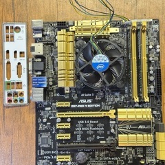 マザーボード+cpu+メモリ+電源の画像