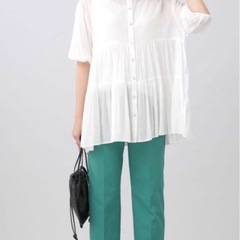 NANO universe：WEB限定/ティアードブラウス 半袖◆ホワイト系の画像