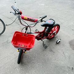 ジュニアサイクル カーズ 16インチ 補助輪付き