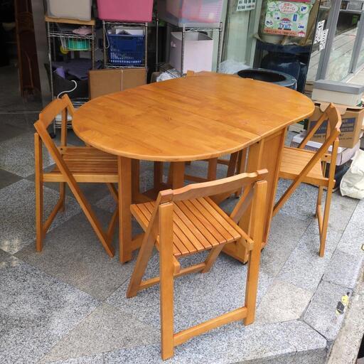 引取先決まりました！】バタフライダイニング テーブル イス 折り畳み