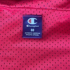 Champion フード付きジャケット ネイビー/レッドの画像