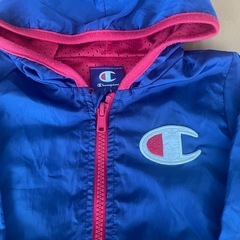 Champion フード付きジャケット ネイビー/レッドの画像