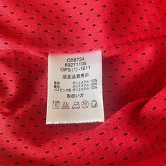 Champion フード付きジャケット ネイビー/レッドの画像